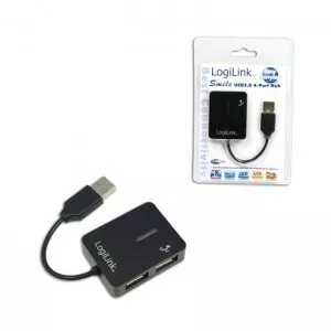 LogiLink USB 2.0 Hub 4-Port, Smile, Black UA0139