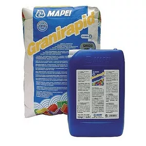 Mapei Adeziv cu uscare rapida gresie faianta si piatra naturala 30.5 kg/set Granirapid Gri A+B