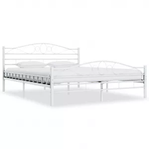 vidaXL Cadru de pat, alb, 140 x 200 cm, metal 285303