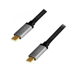 LogiLink USB 3.2 Gen 2 cable, C/M to C/M, 4K/60 Hz, PD, alu, black/grey, 1 m CUA0107