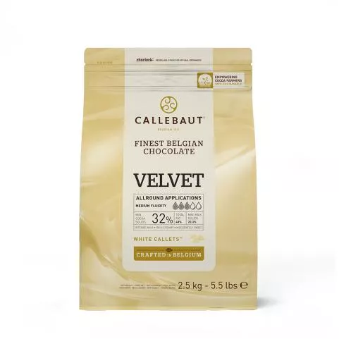 Callebaut Ciocolata Alba 32% VELVET, 2,5 Kg