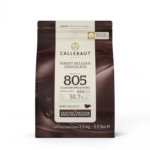 Callebaut Ciocolata Neagra 50,7% Recipe 805, 2,5 Kg