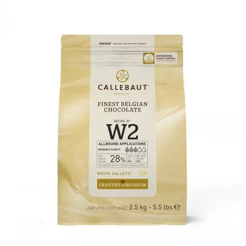 Callebaut Ciocolata Alba 28% Recipe W2, 2,5 Kg