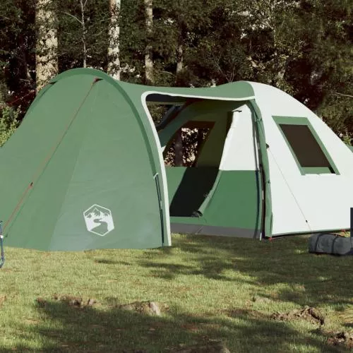 vidaXL Cort de camping 6 persoane, verde, 466x342x200 cm, tafta 185t 94353