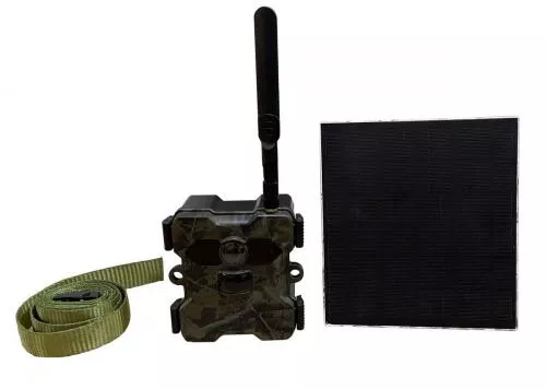 Technaxx Camera de supraveghere Wildcam TX-189 + Panou Solar, 4G, Nano SIM, FullHD 1080p, baterie 18000 mAh, senzor PIR, IR, IP66, aplicatie mobila, microSD, microfon, difuzor, camuflaj