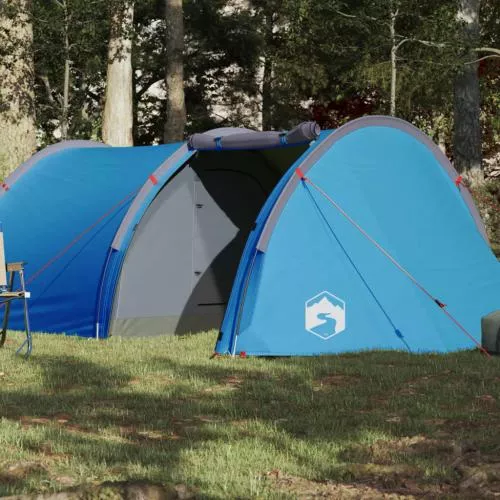 vidaXL Cort de camping 4 persoane albastru, 405x170x106 cm, tafta 185t 94395