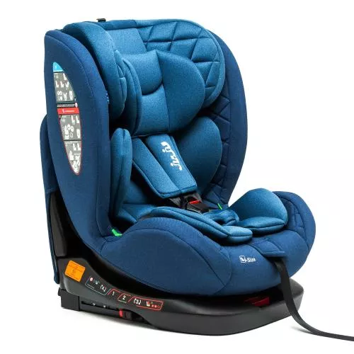 Juju Scaun Auto pentru bebelusi si copii Total 360 i-Size, 40-150 cm, 0-12 ani, ISOFIX cu Top Tether, rotativ 360 grade, pozitie de somn, spatar reglabil in 4 pozitii, tetiera reglabila, husa detasabila si lavabila, Albastru