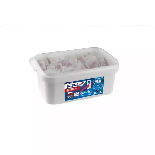 Dedra Set de nivelare a plăcilor 150clipuri+50pene intr-o găleată de 3L