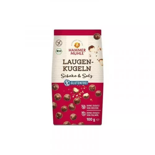 Hammer Muhle Bilute BIO, fara Gluten, din Aluat de Bretzel, Trase in Ciocolata cu Lapte si sare, 100 g