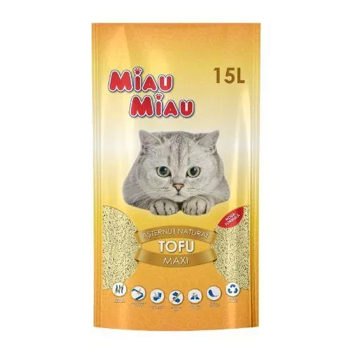 Miau-Miau Nisip Pisici Tofu Maxi 15L