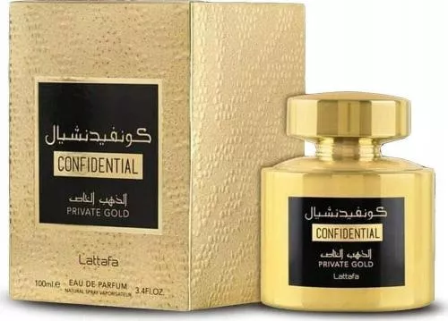 Lattafa Confidential Private Gold EDP parfumuotas vanduo Unisex, 100 ml