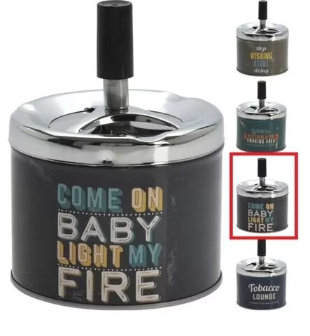 Excellent Houseware Scrumiera Come on baby light my fire, 9x12 cm, metal