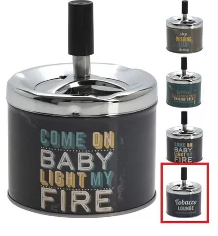 Excellent Houseware Scrumiera Tabacco lounge, 9x12 cm, metal