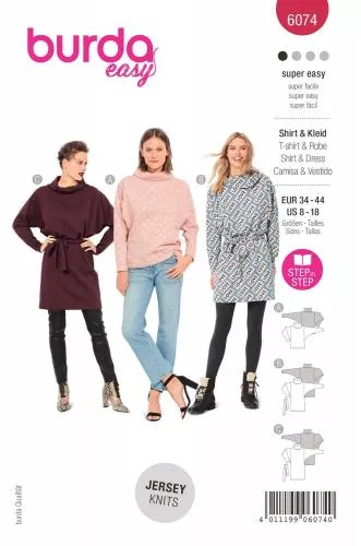 Burda Style Tipar helanca cu maneci fluture 6074