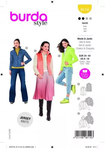 Burda Style Tipar bluza, vesta, geaca 6114