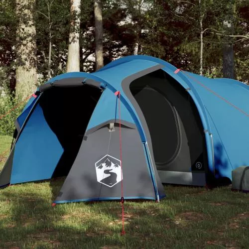vidaXL Cort de camping 4 persoane albastru, 360x135x105 cm, tafta 185T 94387
