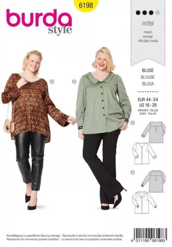 Burda Style Tipar camasi femei 6198