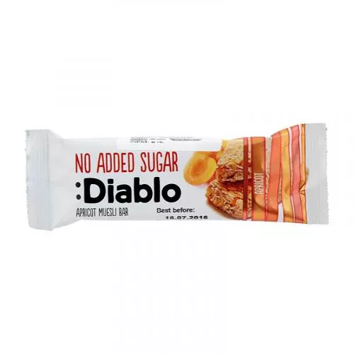Diablo Baton fara zahar cu muesli si caise, 30g