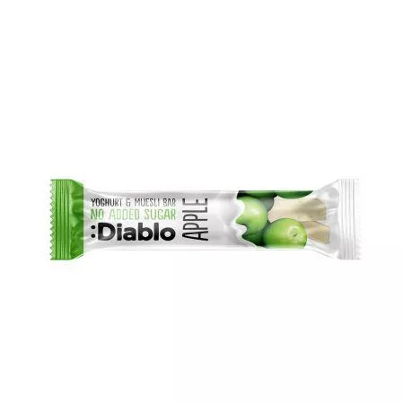 Diablo Baton fara zahar de cereale si mere cu invelis de iaurt, 30g