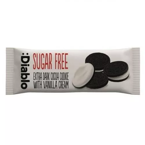 Diablo Biscuiti cu cacao fara zahar cu umplutura de vanilie, 44g