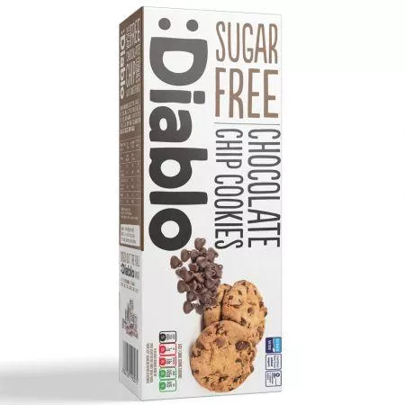 Diablo Biscuiti fara zahar cu bucatele de ciocolata, 130g