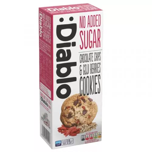 Diablo Biscuiti fara zahar cu bucatele de ciocolata si merisoare, 135g