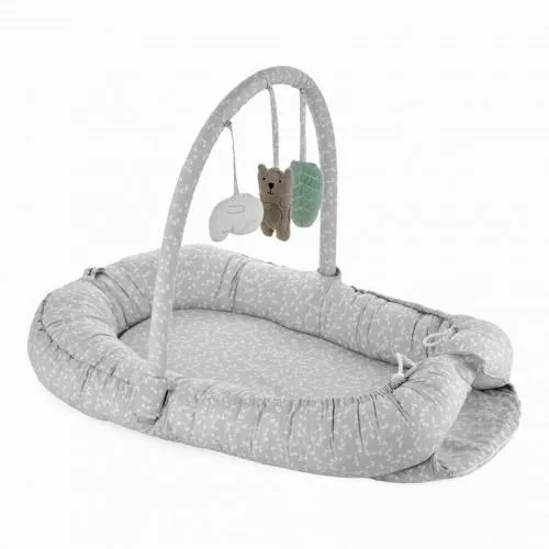 BabyJem BabyNest cu bara jucarii Between parents Turcoaz