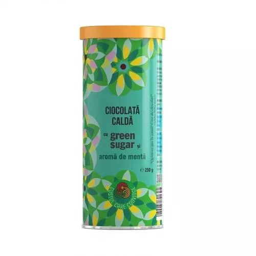 Laboratoarele Remedia Ciocolata calda cu green sugar si aroma de menta, 250g