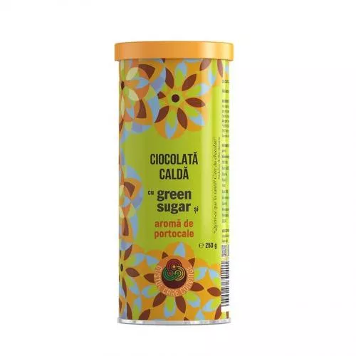 Laboratoarele Remedia Ciocolata calda cu green sugar si aroma de portocale, 250g