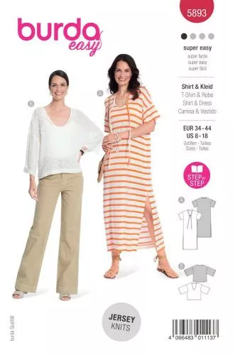 Burda Style Tipar rochie&Top, in 2 variante, multi-masura 34-44 5893